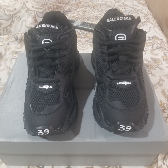 Balenciaga Men's Black Mesh Lace-Up Sneakers - Picture 1 of 6